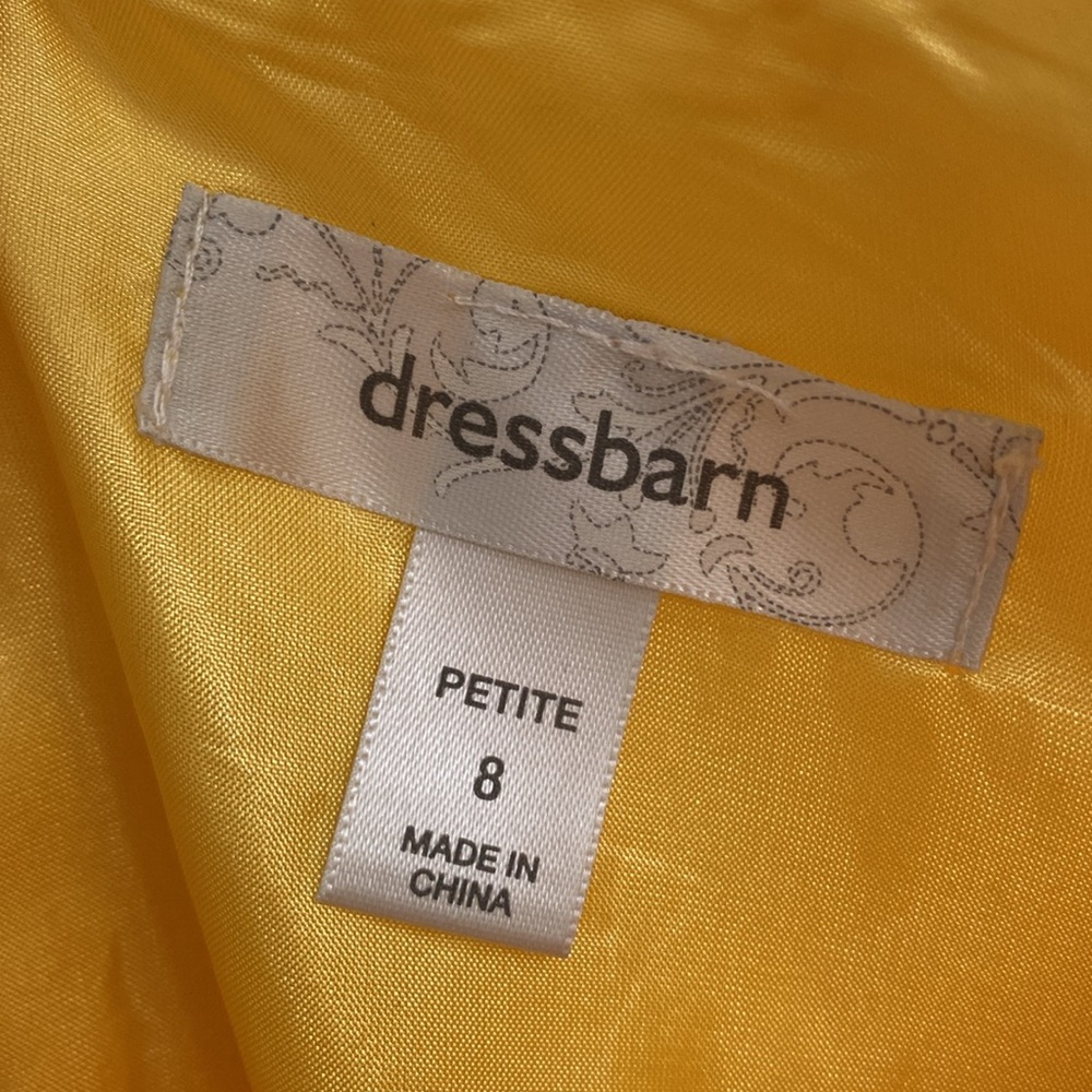 Dressbarn Yellow Petite Dress with Bow Detail and Cap Sleeves - Picture 6 of 11